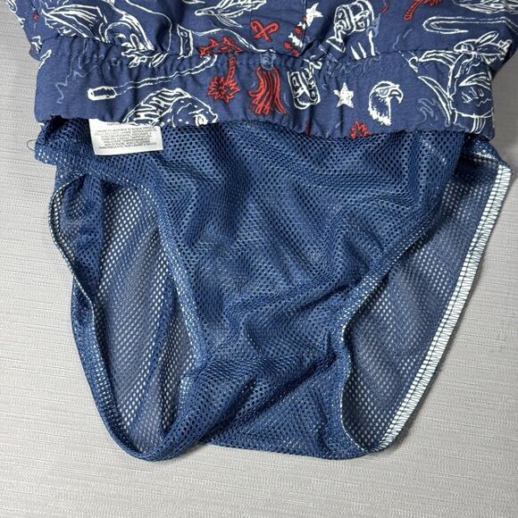 Columbia PFG Swim Trunks Youth Boys 4T Red White Blue 4th Of July Lined - Picture 4 of 5